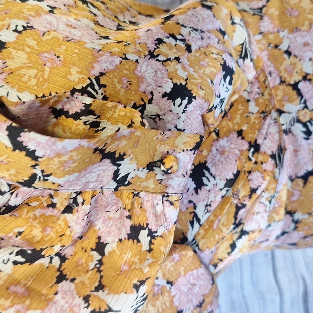 NWT Wayf pink and gold floral dress sz XS - Picture 5 of 11